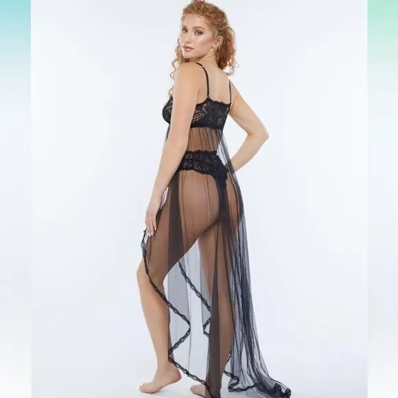 Fenty Lace and Tulle Maxi Slip
