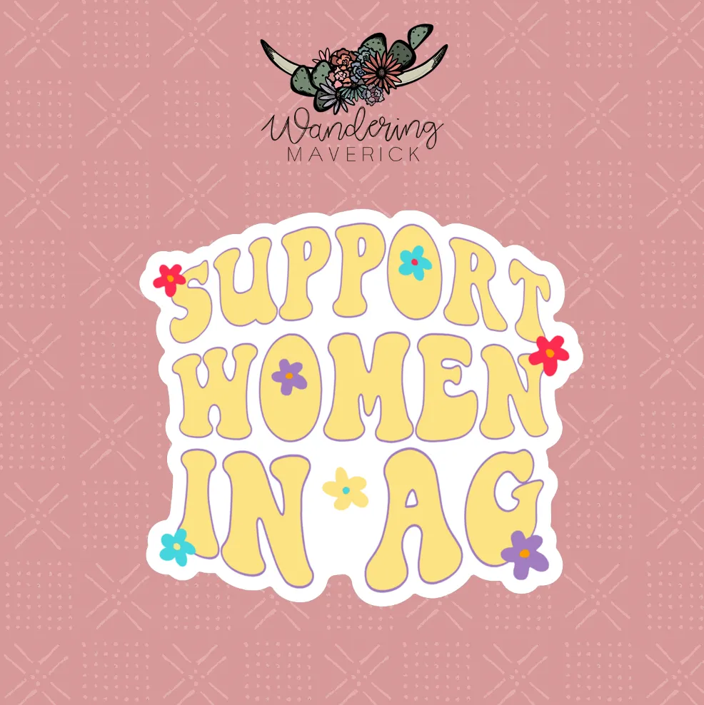Flower Support Women in AG Sticker