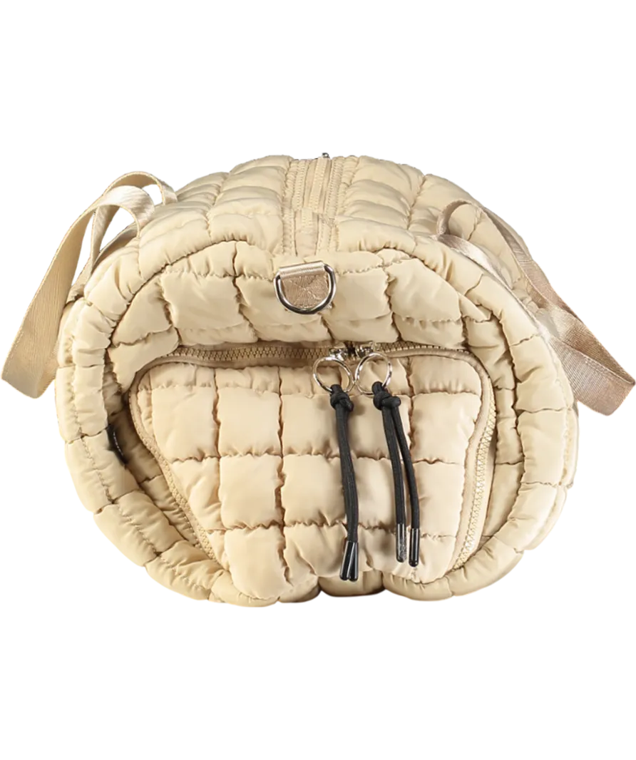 Free People Beige Quilted Duffel Bag