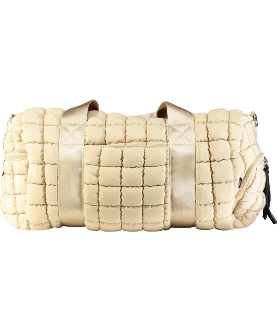 Free People Beige Quilted Duffel Bag