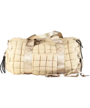 Free People Beige Quilted Duffel Bag