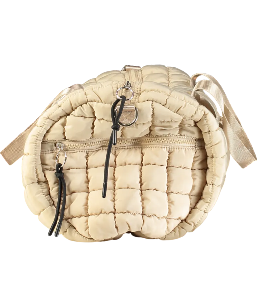 Free People Beige Quilted Duffel Bag