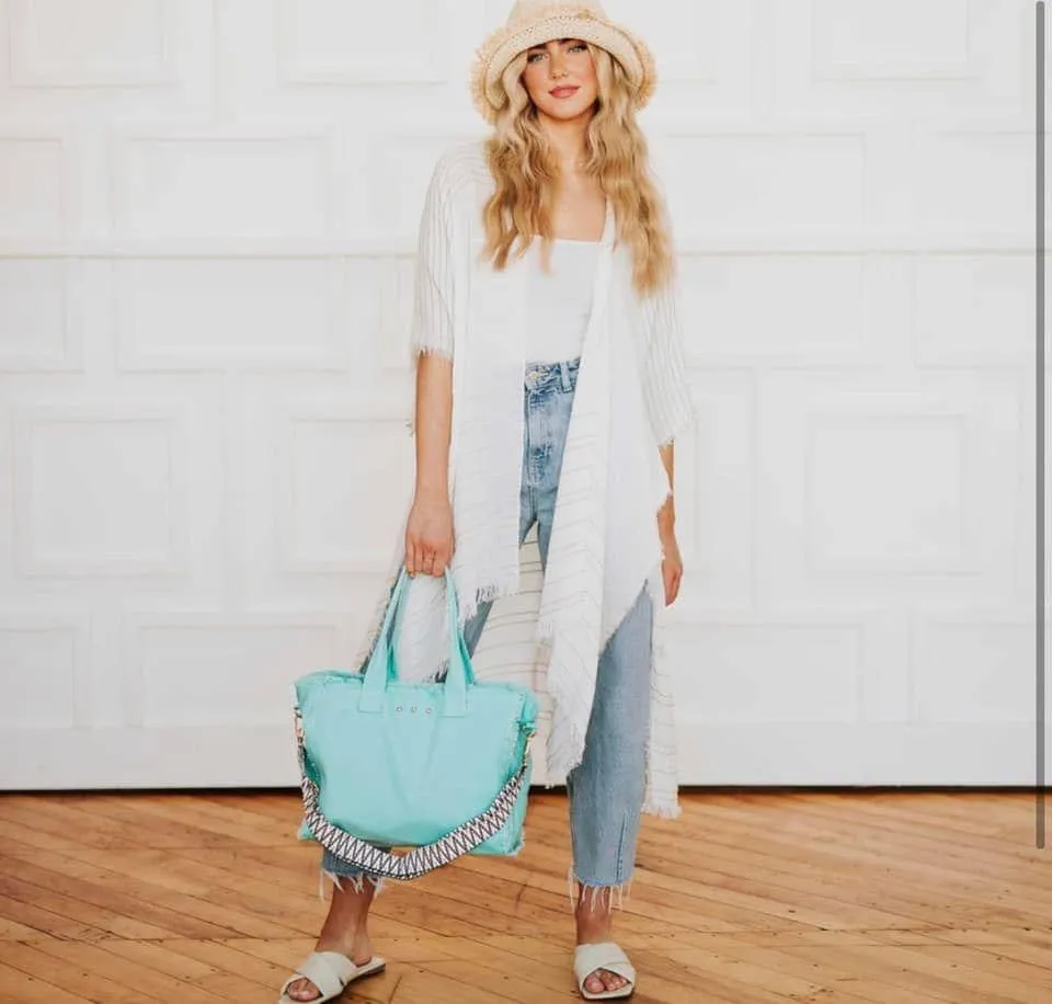 Fringe Canvas Crossbody Tote