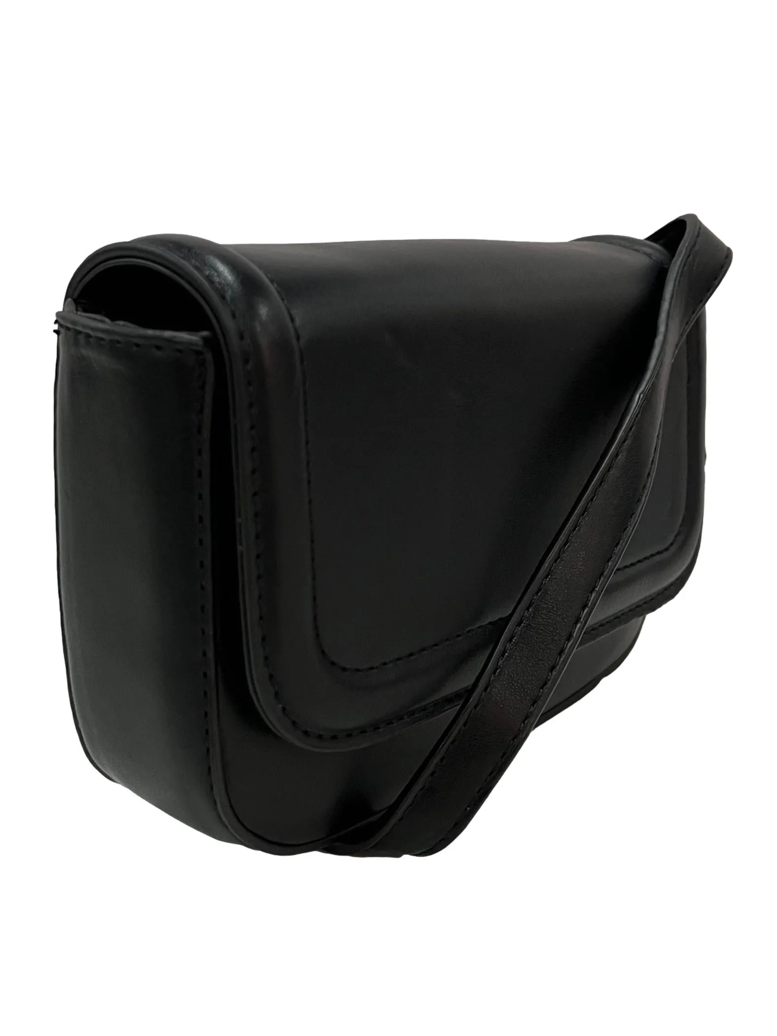 Front Flap Crossbody Bag - Black