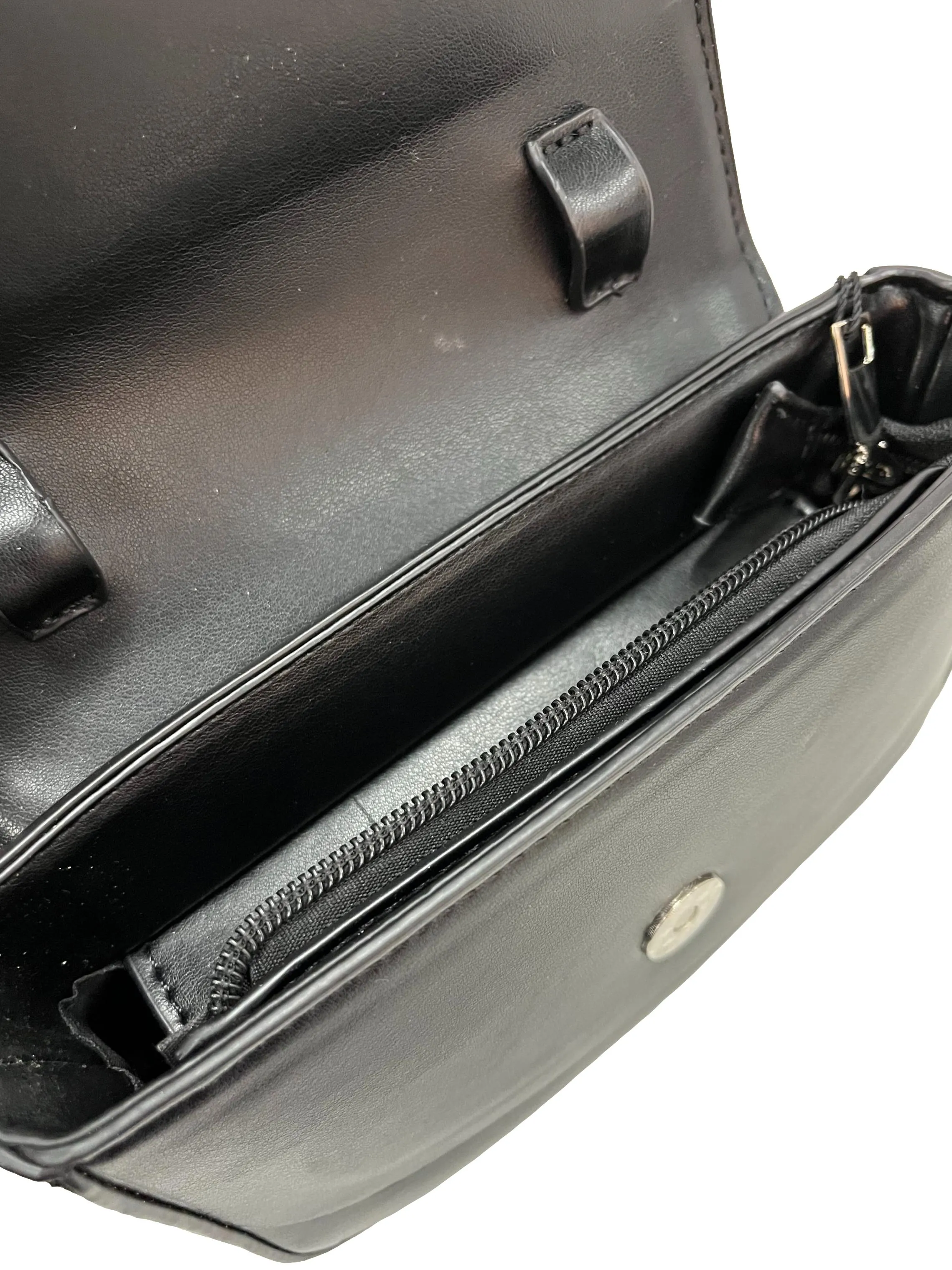 Front Flap Crossbody Bag - Black