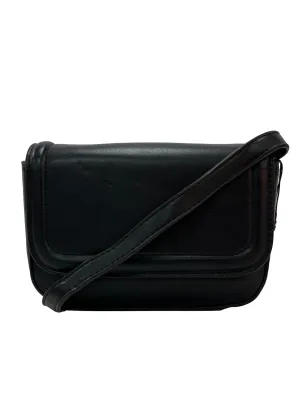 Front Flap Crossbody Bag - Black
