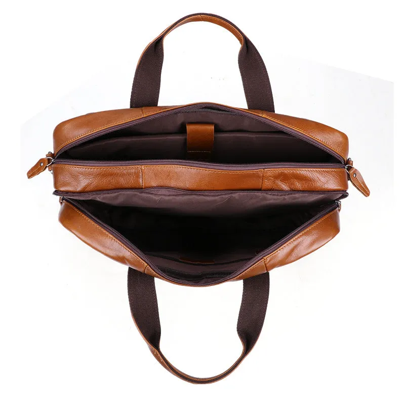 Full Grain Leather Briefcase, 15 Inches Laptop Bag,  Leather Messenger Bag, Natural Leather Shoulder Bag