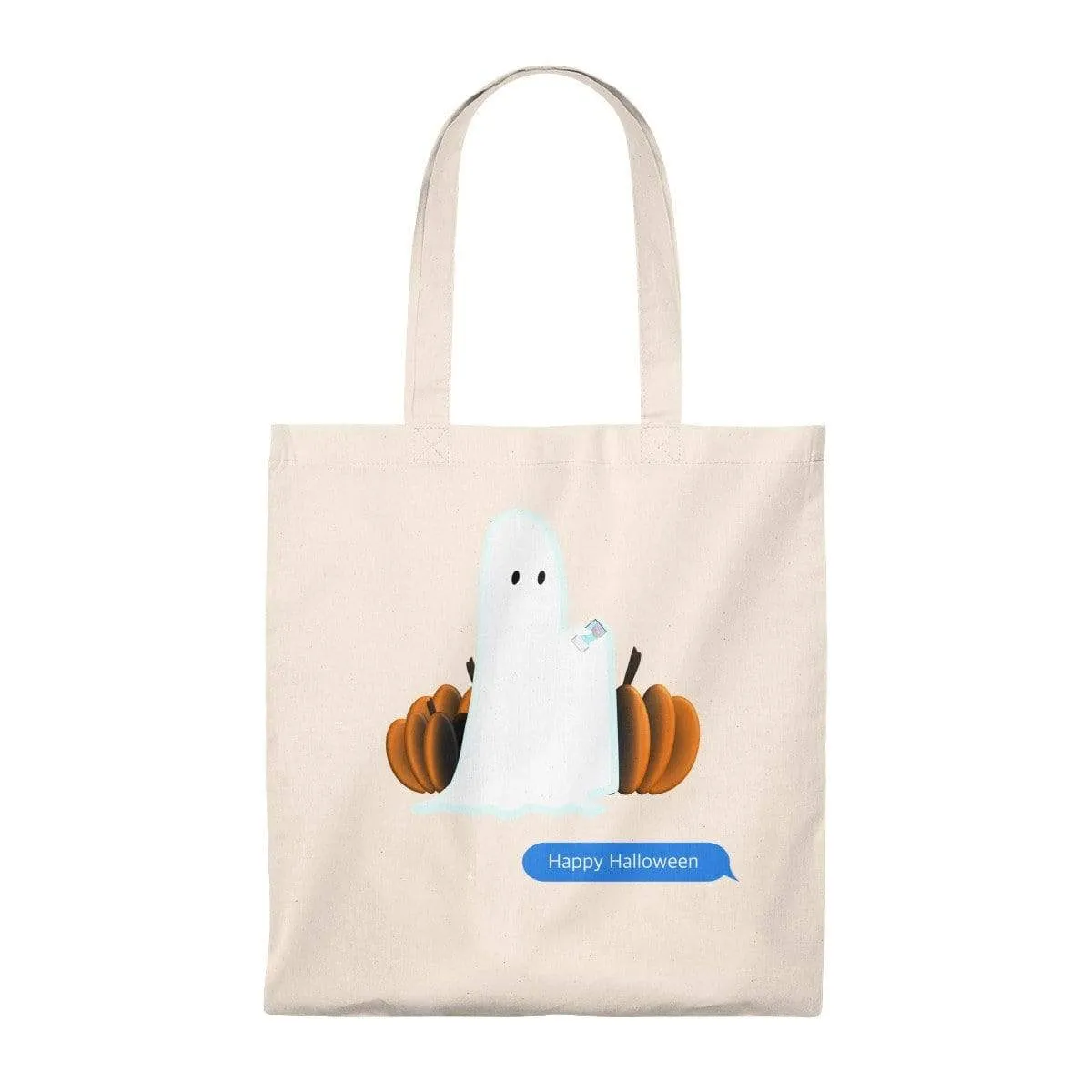 Funny Halloween Ghost on the Phone Vintage Tote Bag