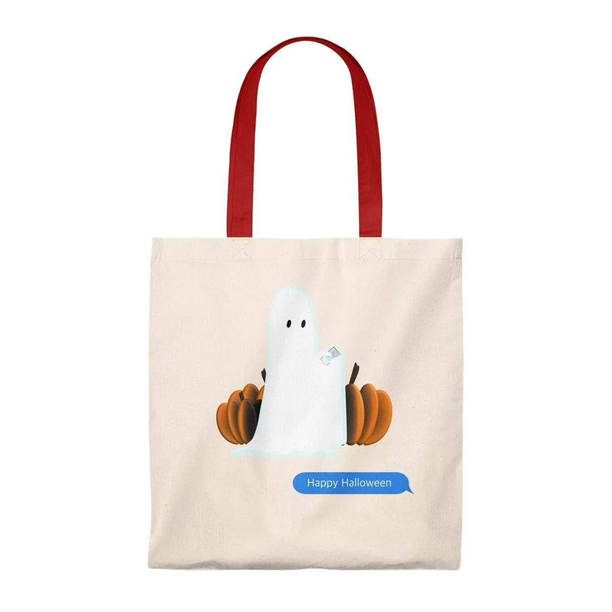 Funny Halloween Ghost on the Phone Vintage Tote Bag
