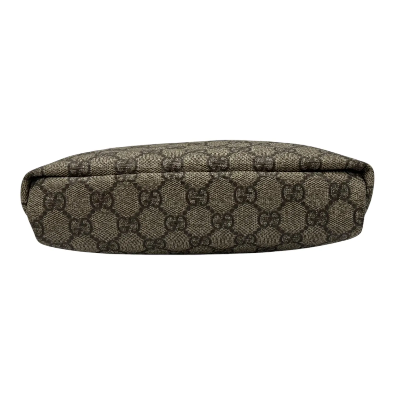 GG Brown Crossbody Bag in Monogram Coated Canvas, Silver hardware