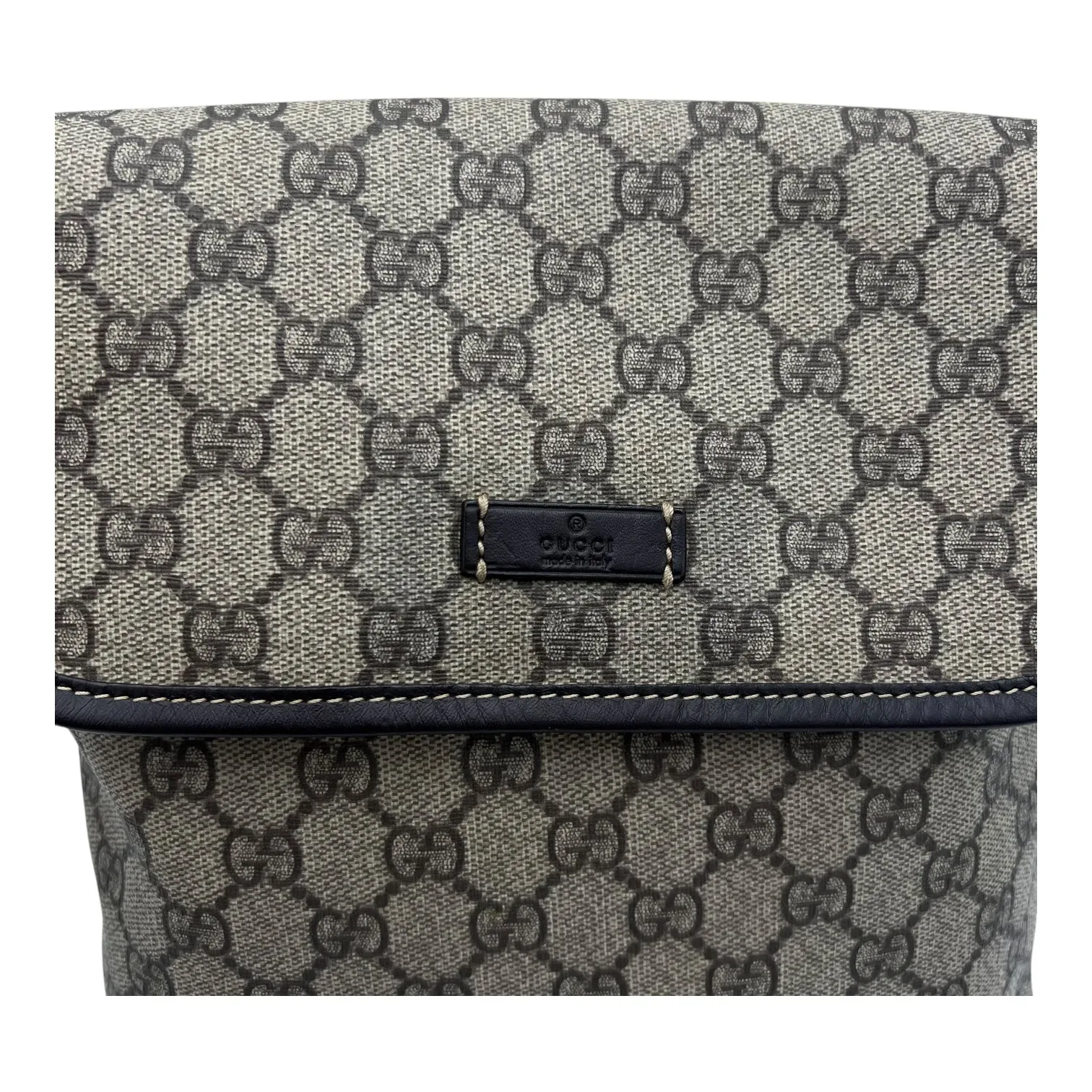 GG Brown Crossbody Bag in Monogram Coated Canvas, Silver hardware