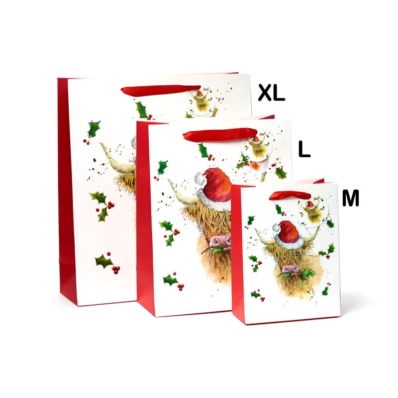 Gift Bag (Medium) - Jan Pashley Christmas Highland Coo