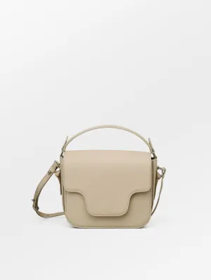 Glossy Iris Leather Crossbody Bag - Beige
