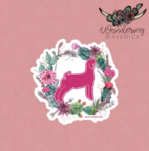 Goat Cactus Wreath Sticker