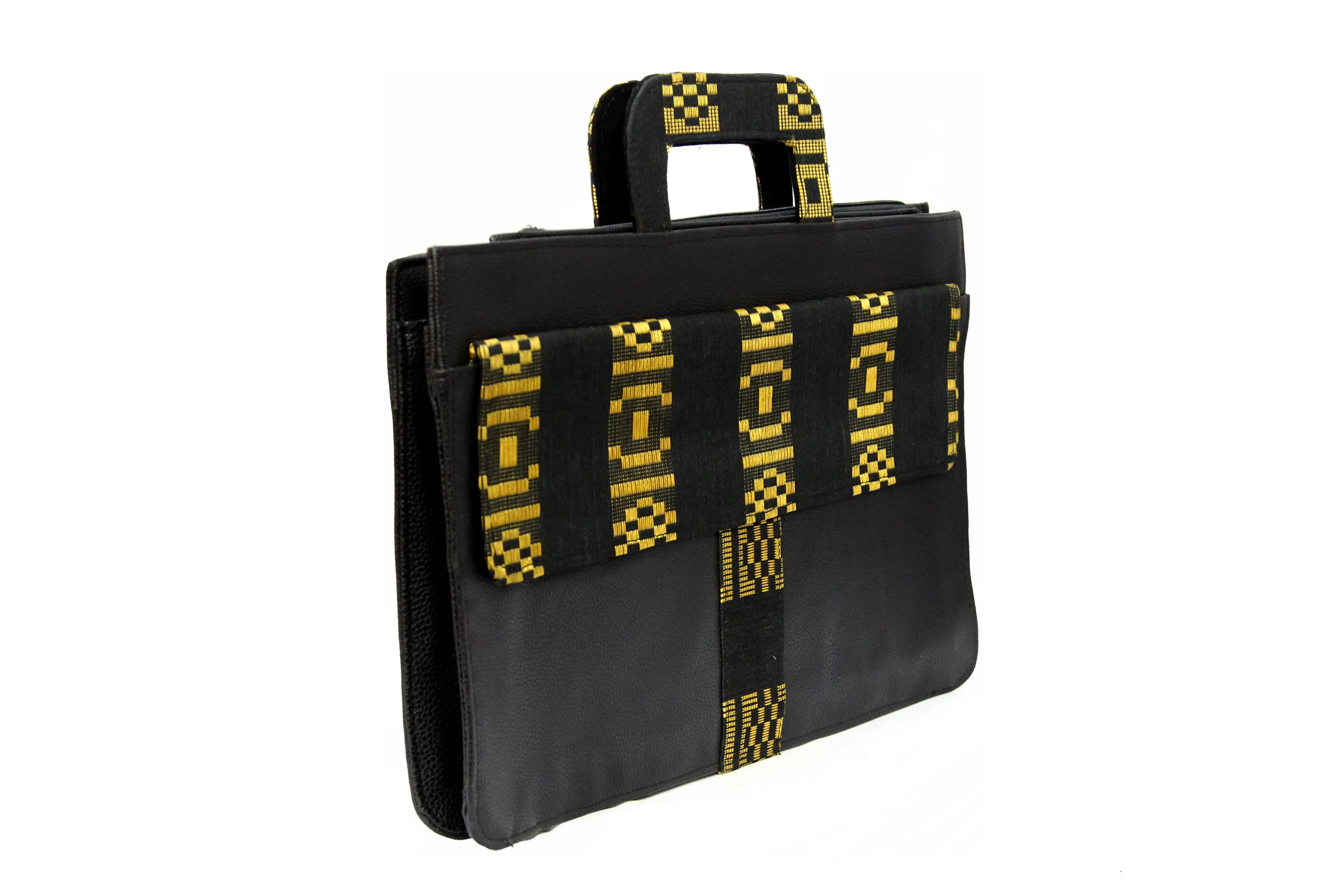 Goldstripe Laptop Aso Oke Bag