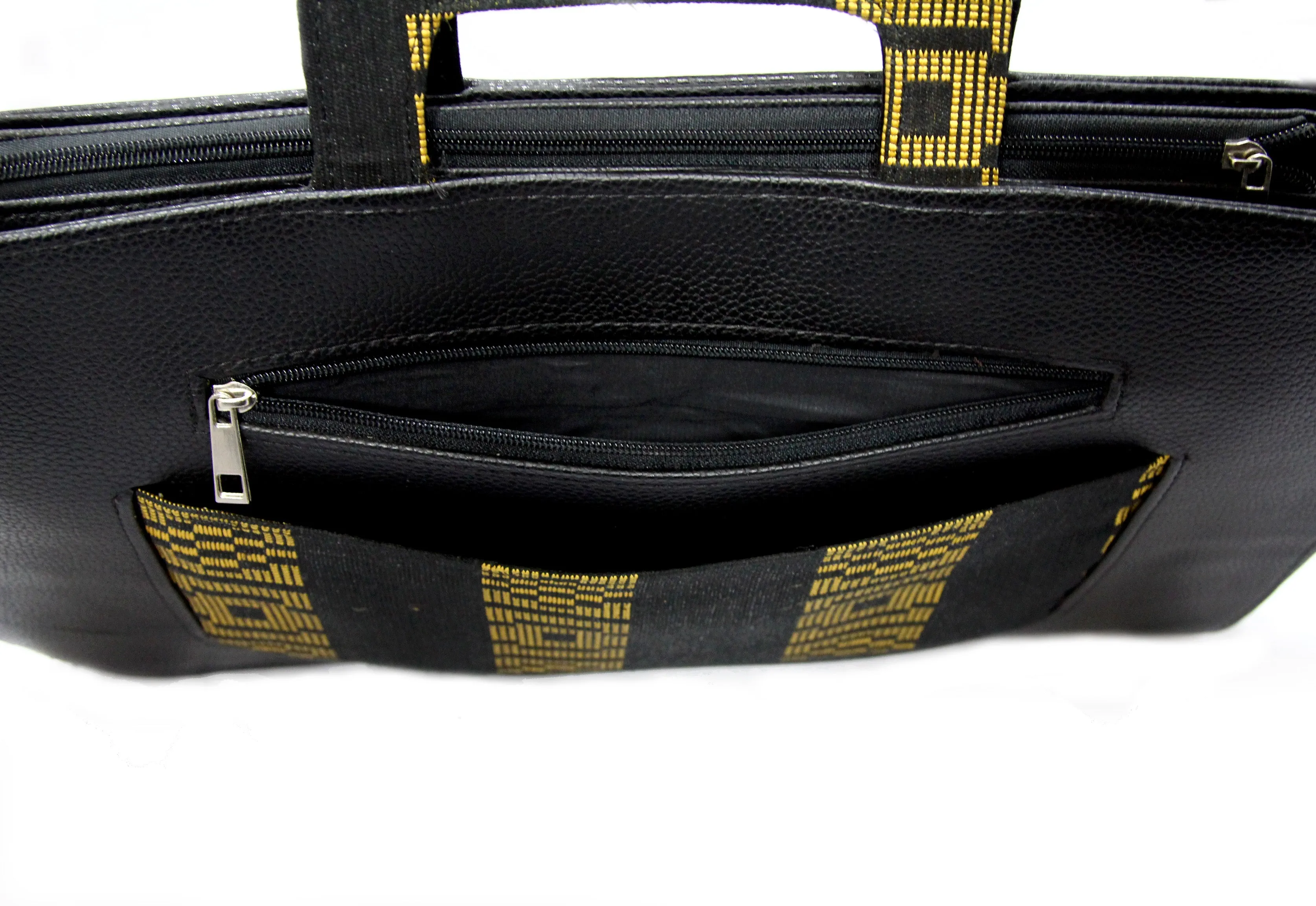 Goldstripe Laptop Aso Oke Bag