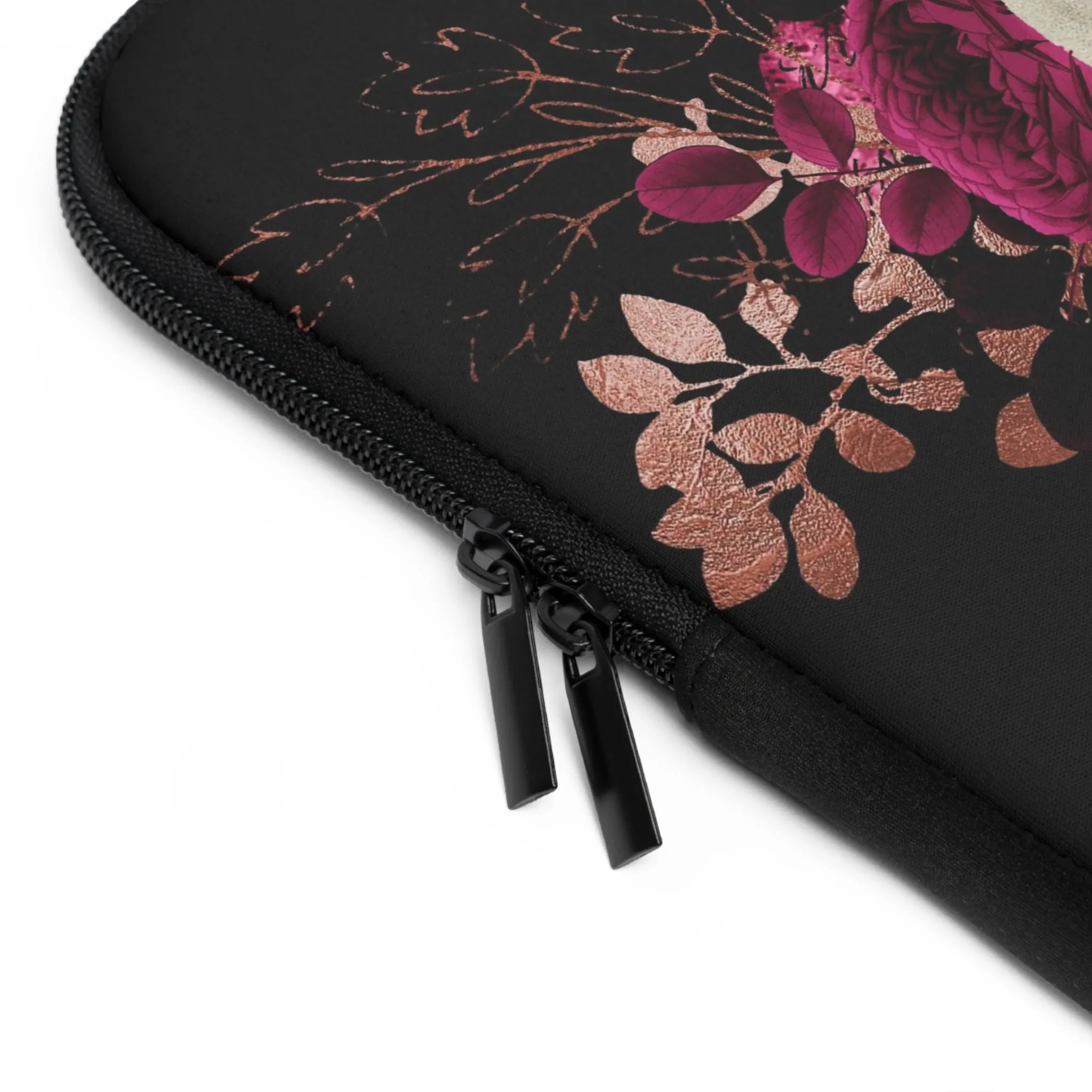 Gothic Skull and Violet Flowers Laptop Case, laptop sleeve, ipad tablet padded cover travel case