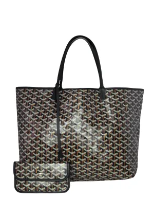 Goyard Black Canvas Goyardine Saint Louis GM Tote Bag w/ Insert