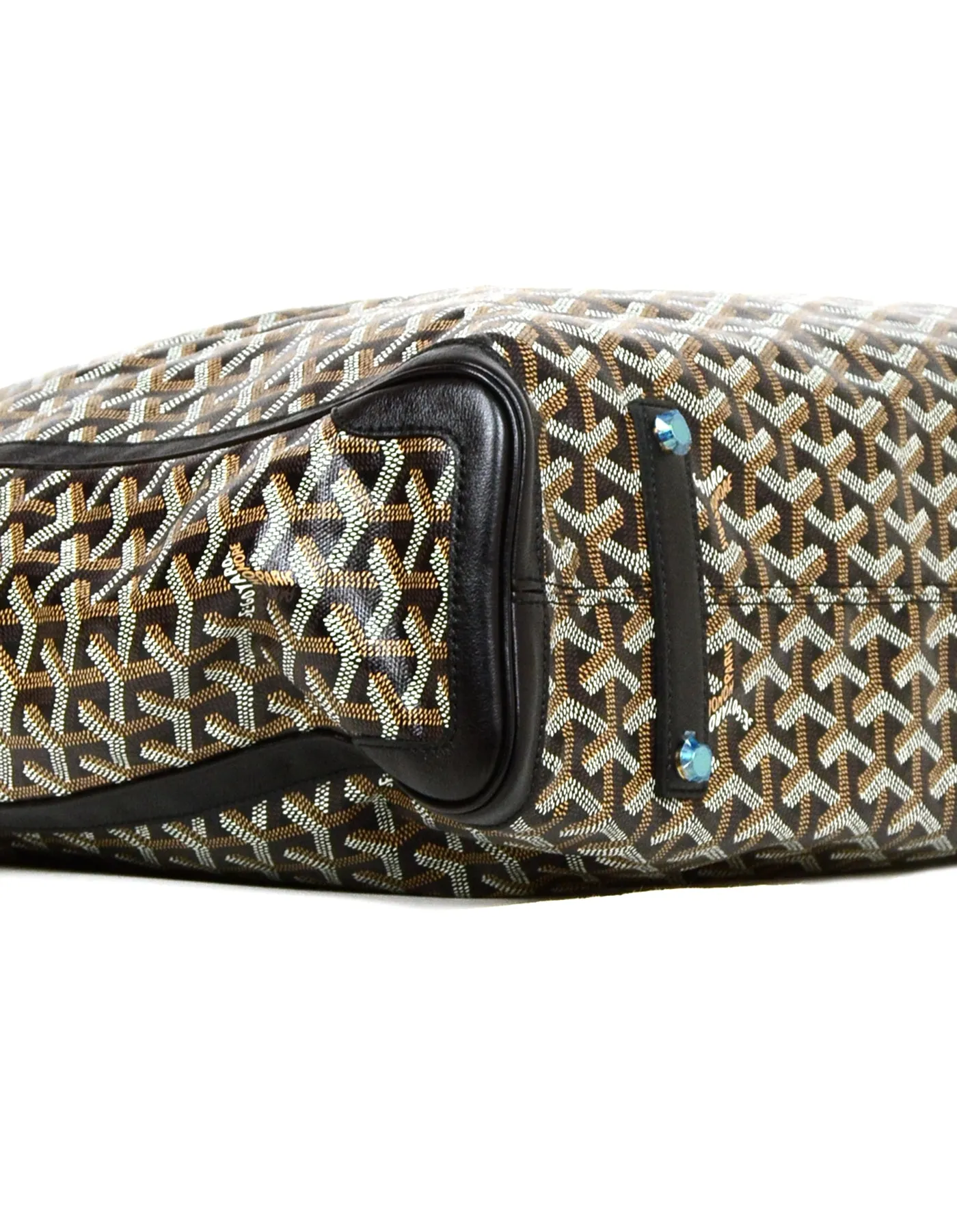 Goyard Black Leather Goyardine Voltaire Tote Bag w Detachable Strap
