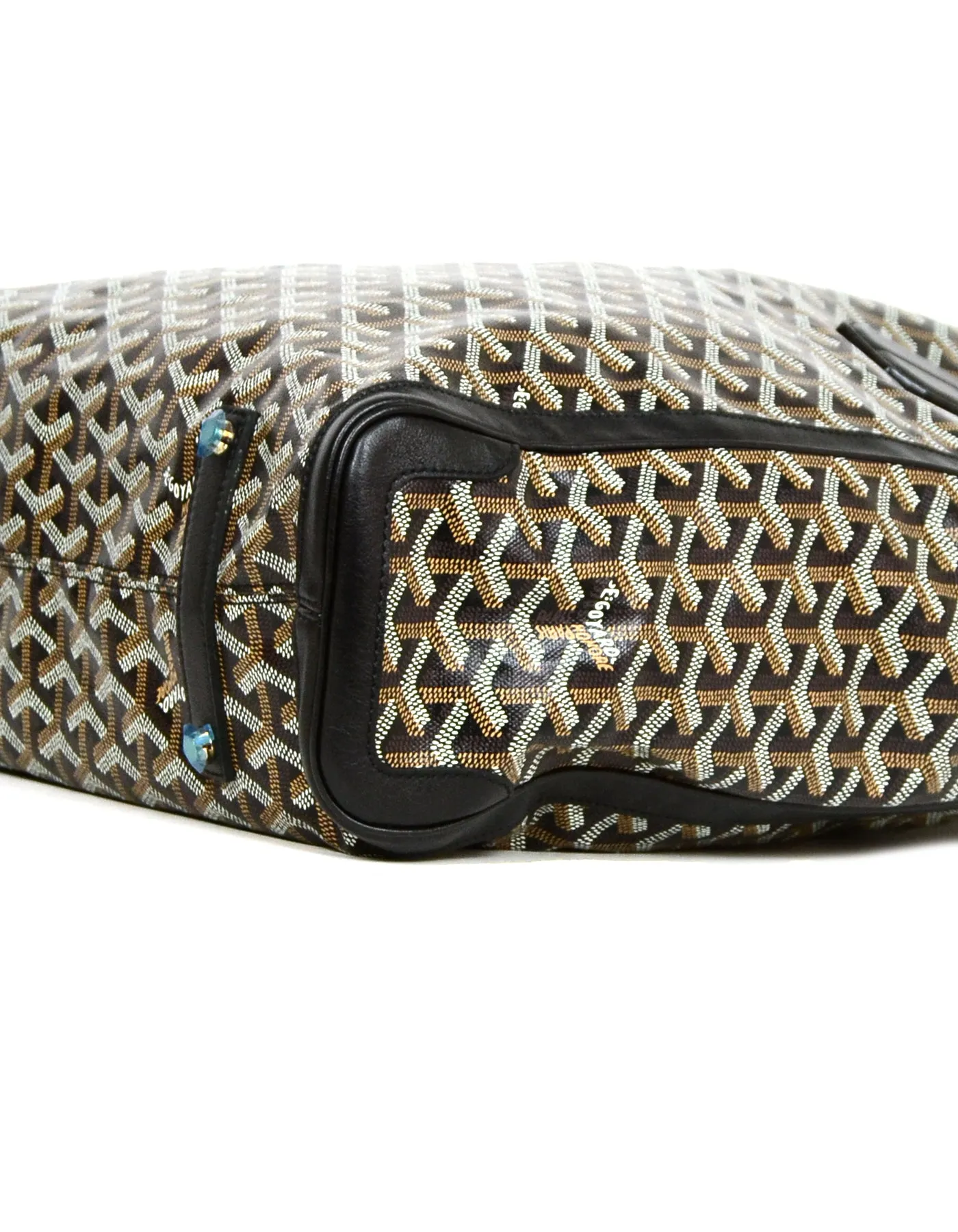 Goyard Black Leather Goyardine Voltaire Tote Bag w Detachable Strap