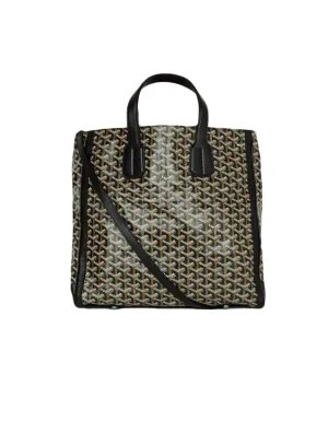 Goyard Black Leather Goyardine Voltaire Tote Bag w Detachable Strap
