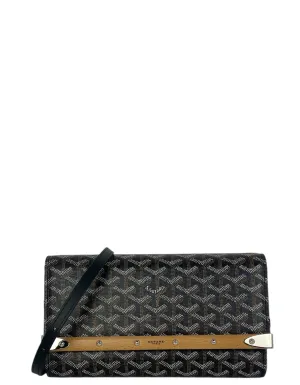 Goyard Black Monte Carlo Bois Clutch w/ Strap