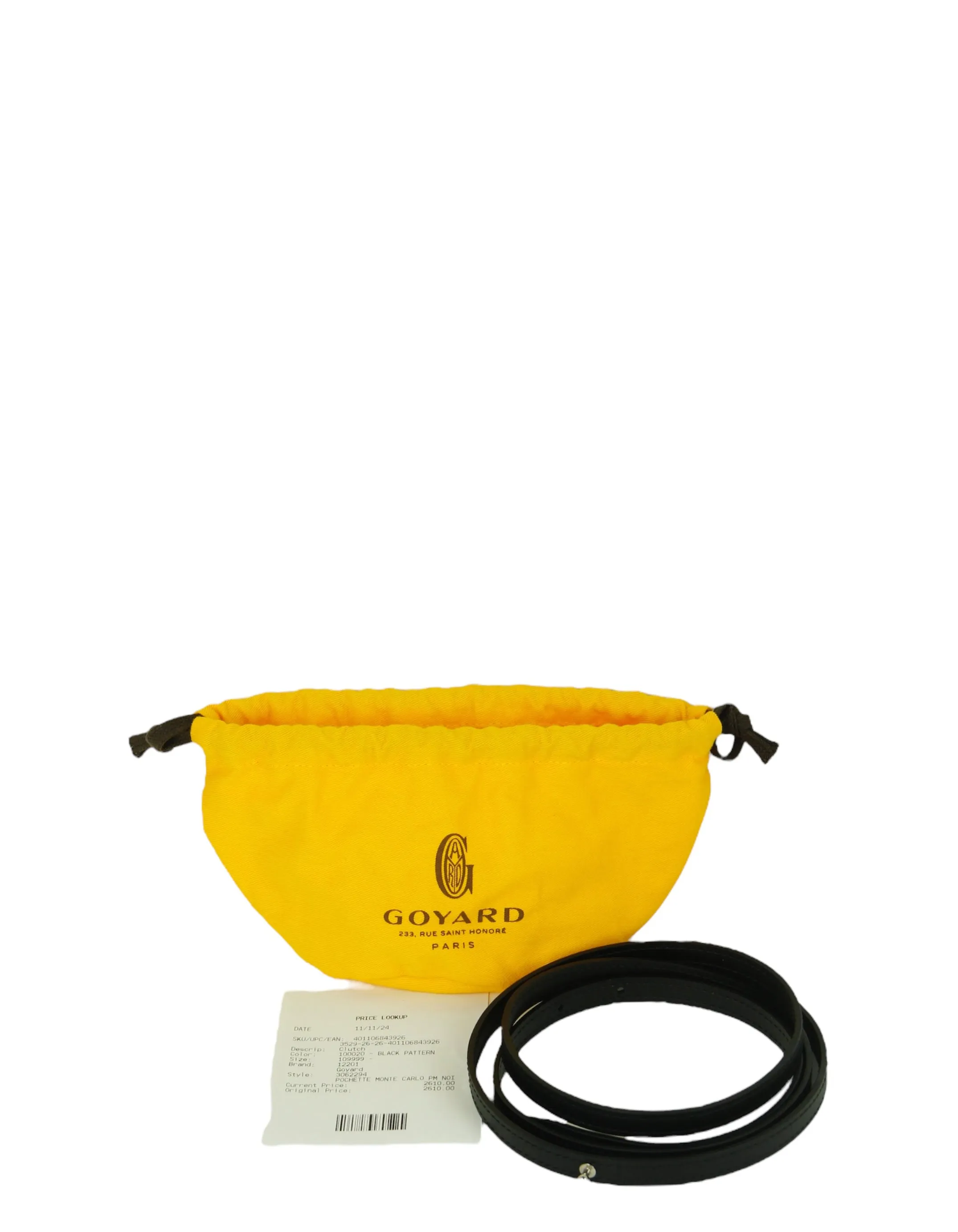 Goyard Black Monte Carlo Bois Clutch w/ Strap