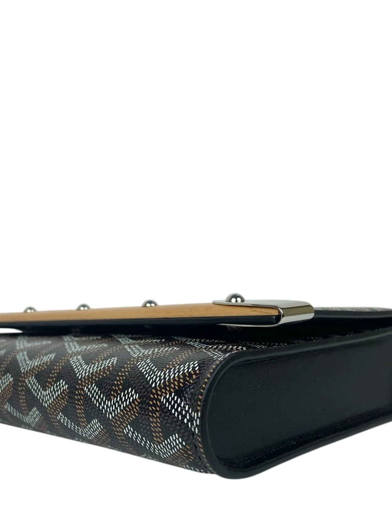 Goyard Black Monte Carlo Bois Clutch w/ Strap