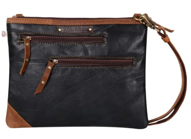 Grayson Wide Jacquard Leather Crossbody, Small