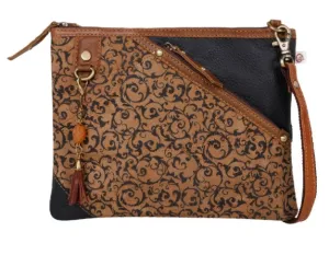 Grayson Wide Jacquard Leather Crossbody, Small