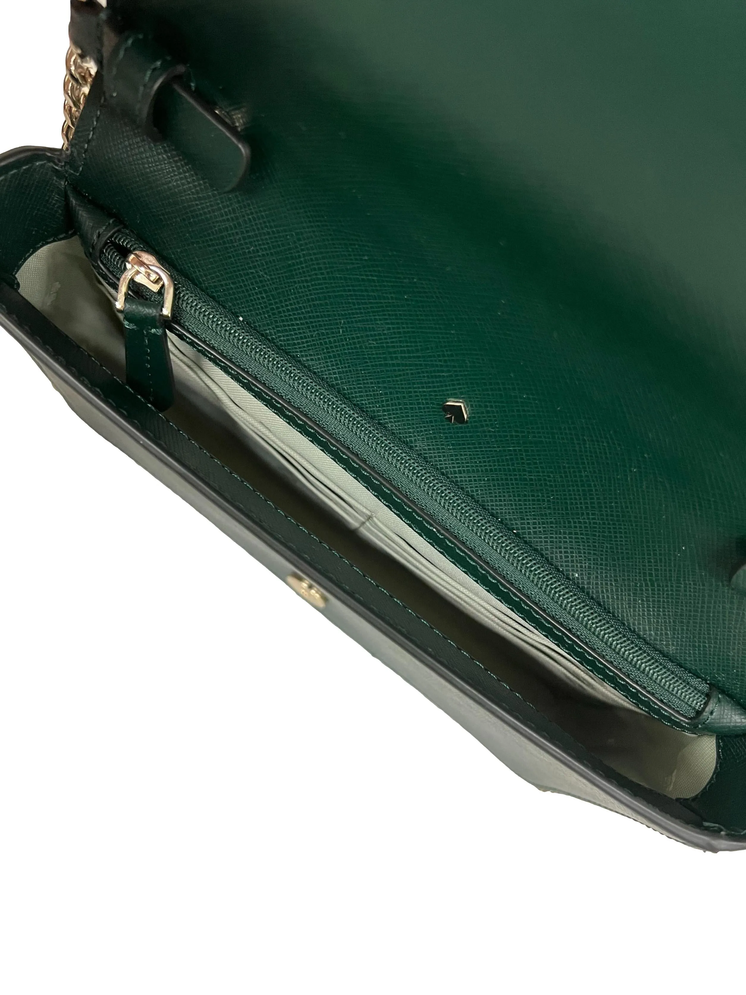 Green Leather Spencer Chain Wallet Crossbody Bag