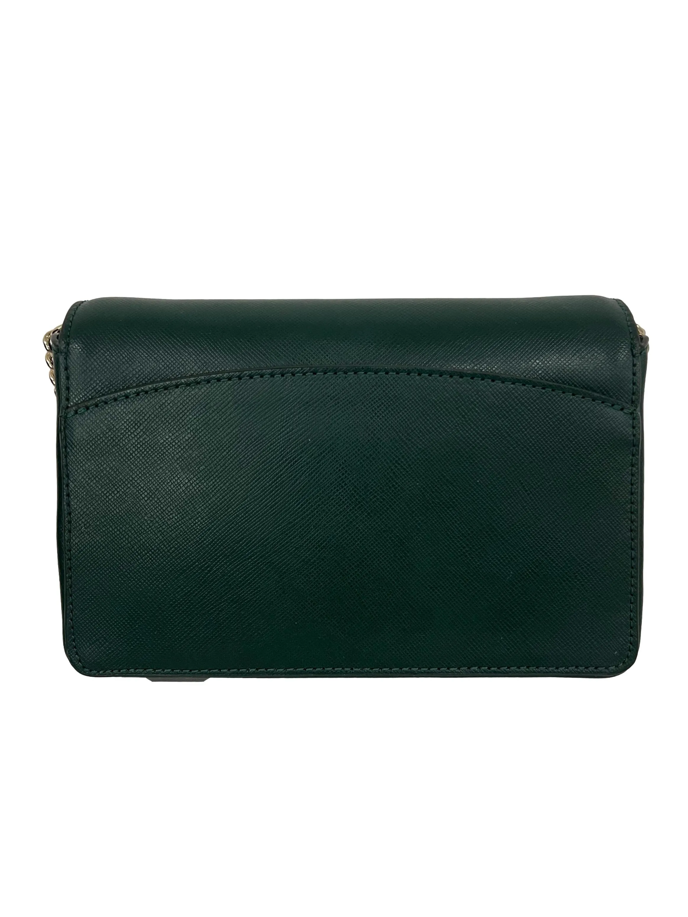 Green Leather Spencer Chain Wallet Crossbody Bag