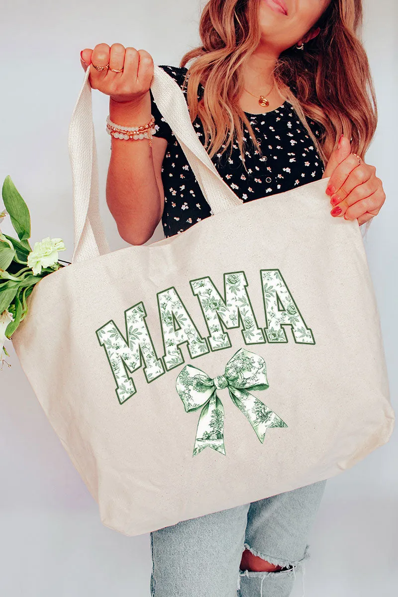 Green Mama Chinoiserie Canvas Jumbo Tote