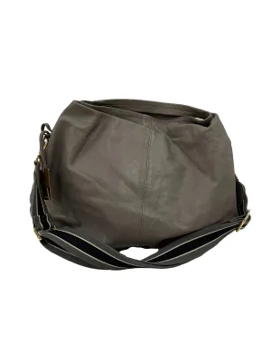 Grey Two-Way Leather Bag