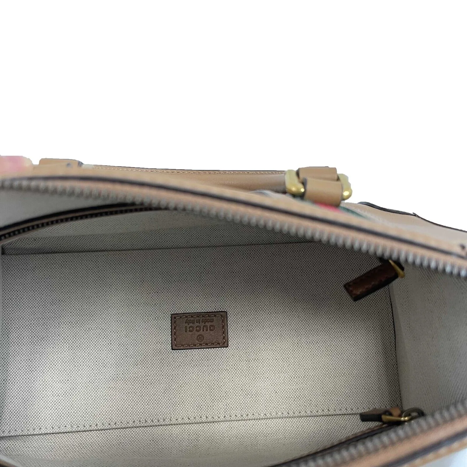 Gucci Beige Leather Bauletto Double G Small Top Handle Tote Crossbody Bag