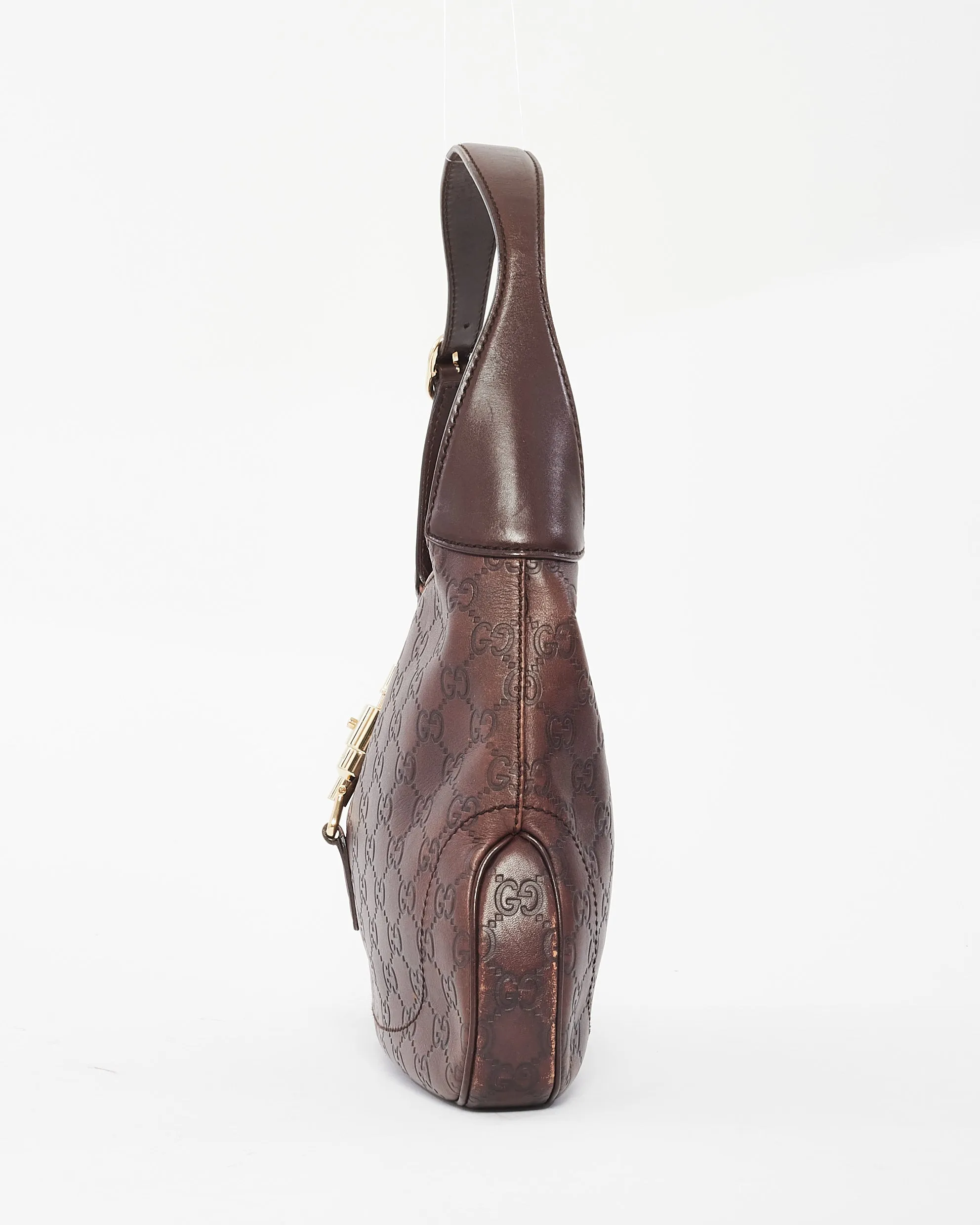 Gucci Brown Leather Guccissima Jackie Shoulder Bag