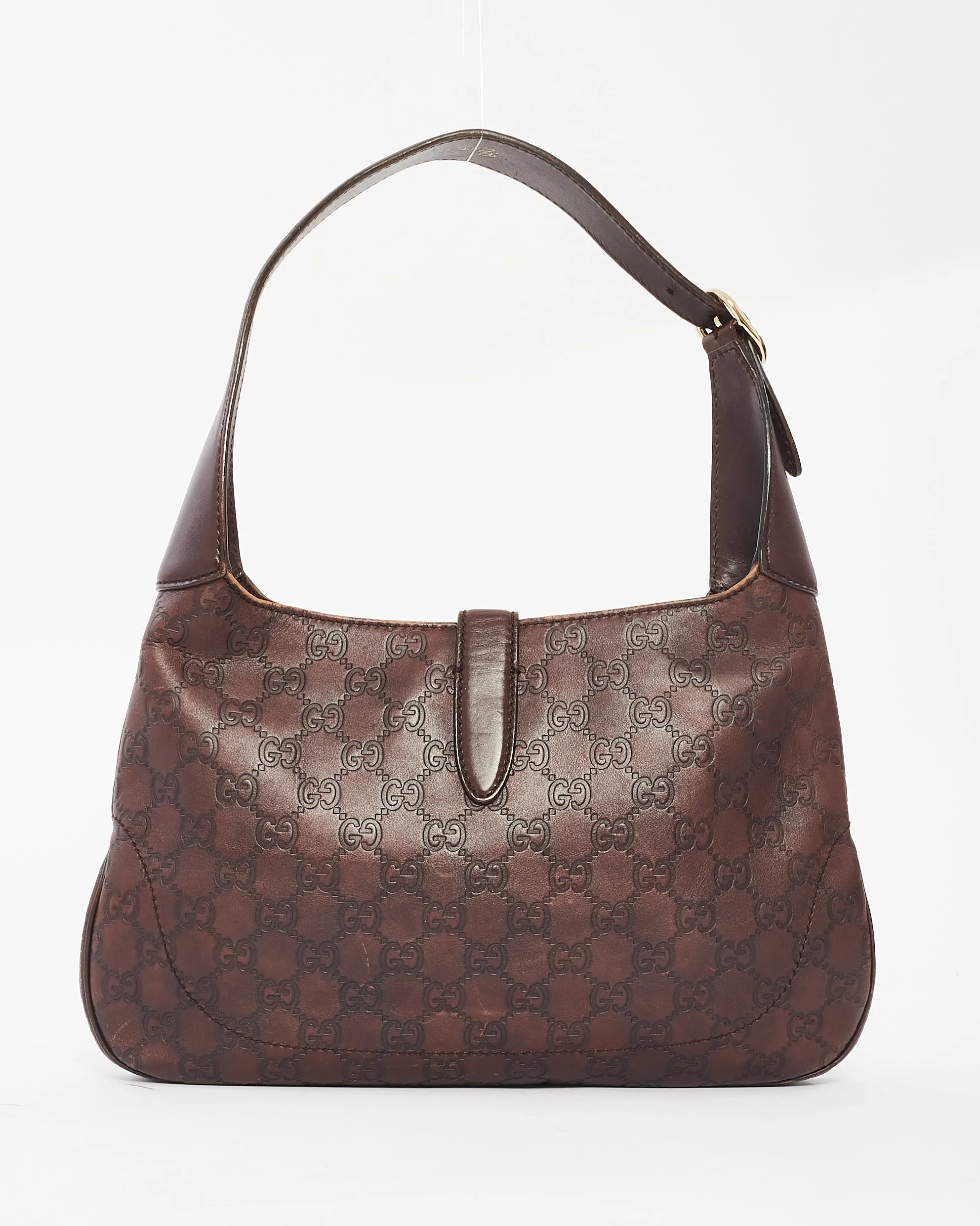 Gucci Brown Leather Guccissima Jackie Shoulder Bag