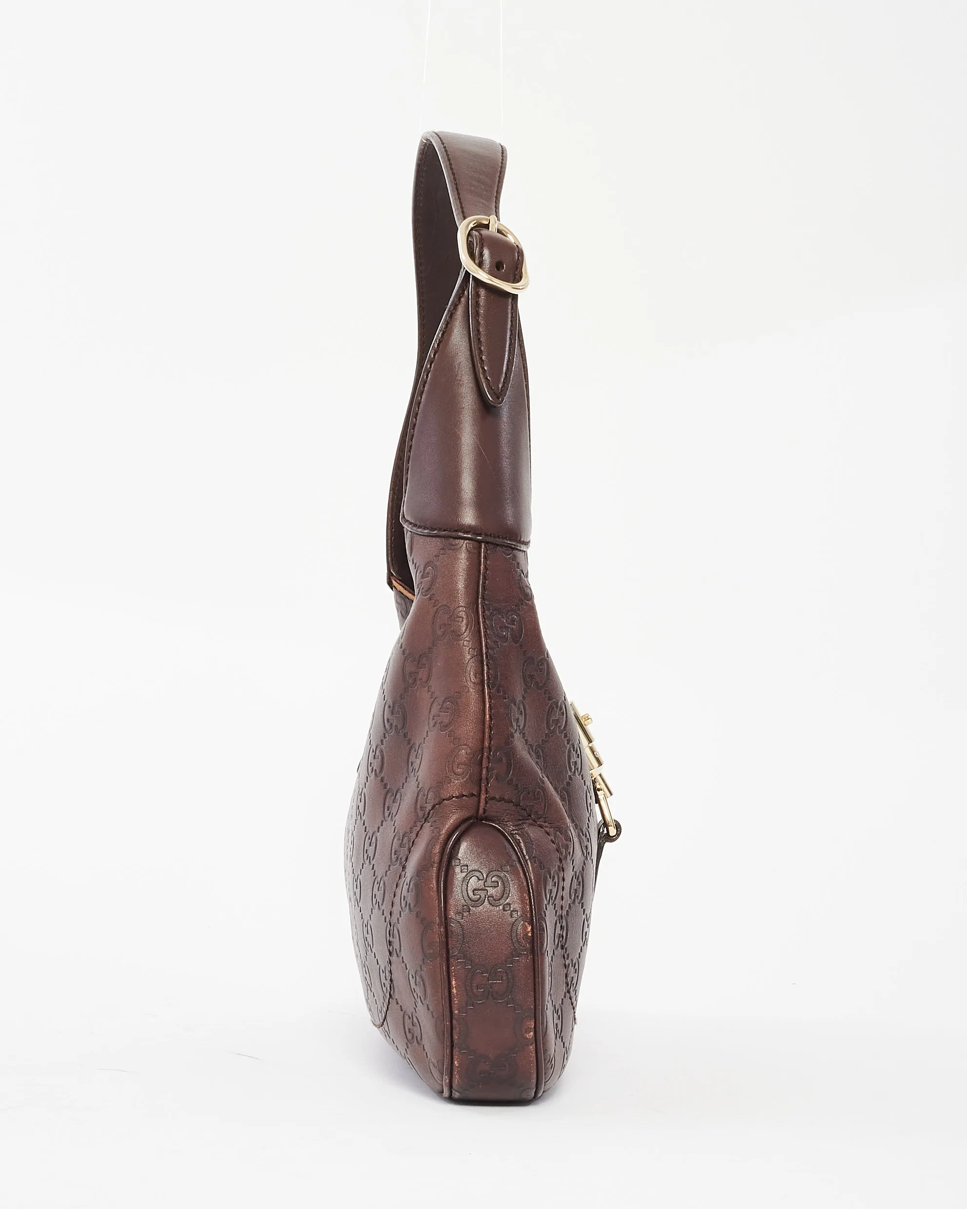 Gucci Brown Leather Guccissima Jackie Shoulder Bag