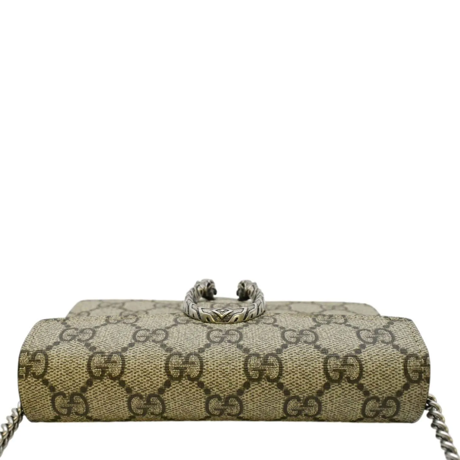 GUCCI Dionysus Super Mini GG Supreme Canvas Crossbody Bag Taupe 476432