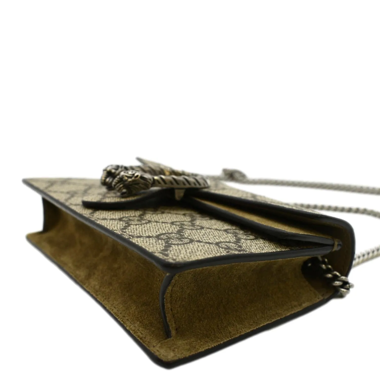 GUCCI Dionysus Super Mini GG Supreme Canvas Crossbody Bag Taupe 476432