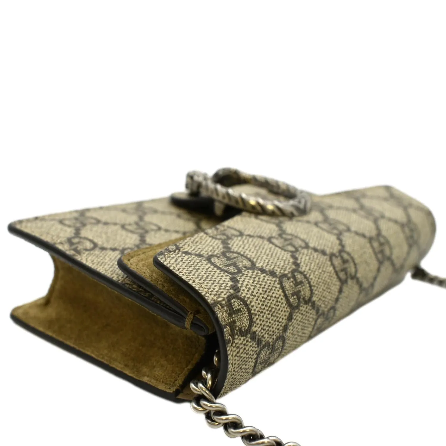 GUCCI Dionysus Super Mini GG Supreme Canvas Crossbody Bag Taupe 476432