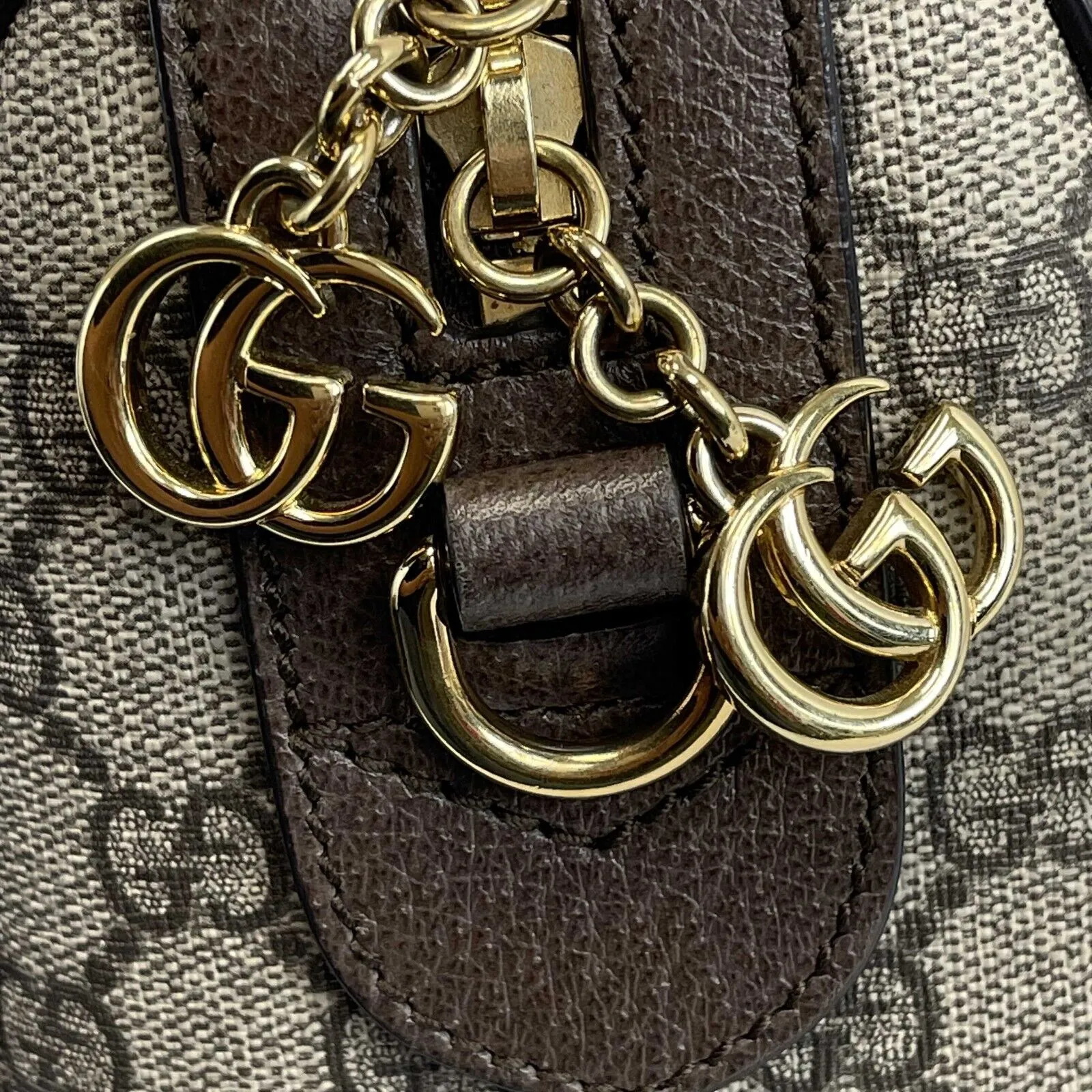 Gucci - Ophidia Boston GG Medium Brown Canvas Top Handle w/ Shoulder Strap