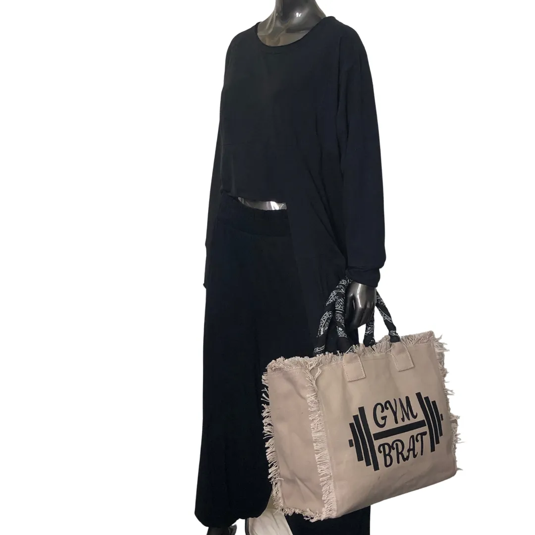 Gym Brat Shoulder Tote - Bandana - Beige