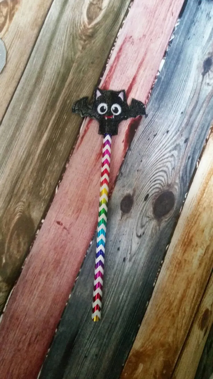 Halloween Pencil Toppers - Pumpkin - Ghost - Bats - Allergy Classroom - treat bag - Non Food Treat - Goody Bags -  Pencil Included