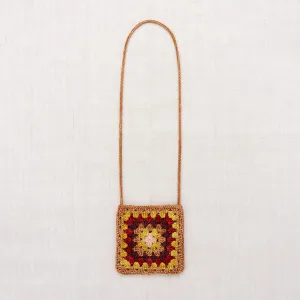 Hand Crochet Merino Wool Big Square Bag - Rose Gold