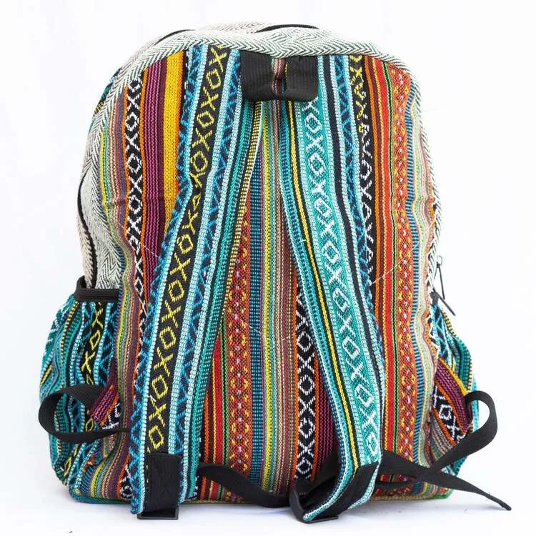 Handmade Hemp Laptop Backpack – Vibrant & Eco-Friendly