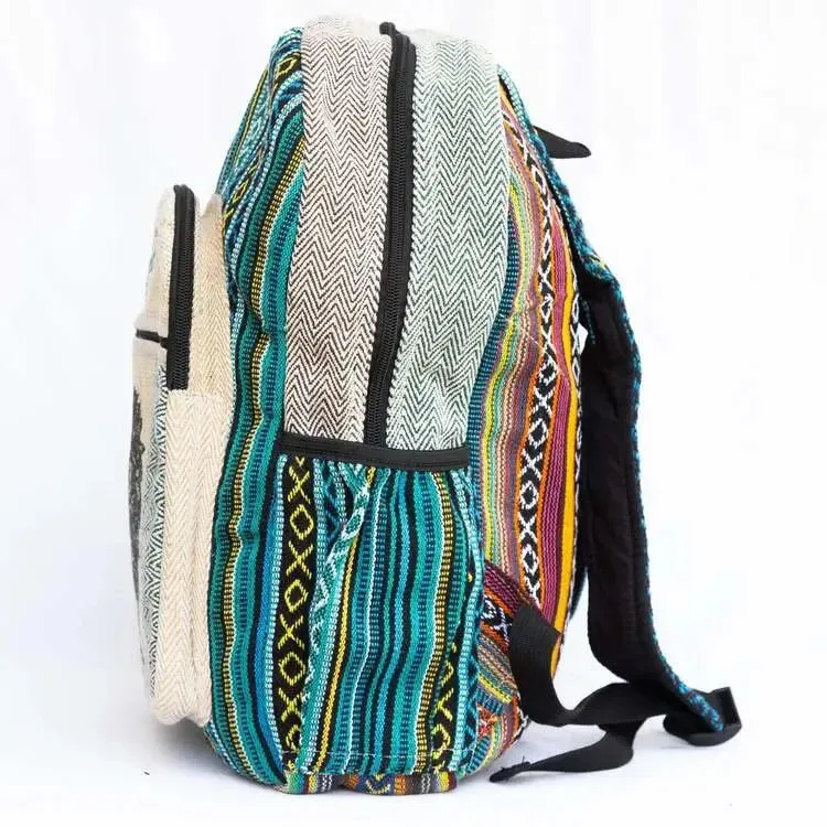 Handmade Hemp Laptop Backpack – Vibrant & Eco-Friendly