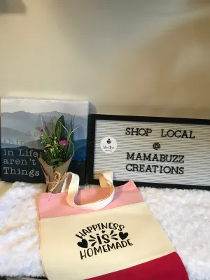 Happiness is Homemade,Tote bag,Shopping bag,Travel bag,Canvas Bag,Custom Canvas bag,Canvas Tote Bag,Craft Bag,Mom Bag,Beach Bag, Travel Tote