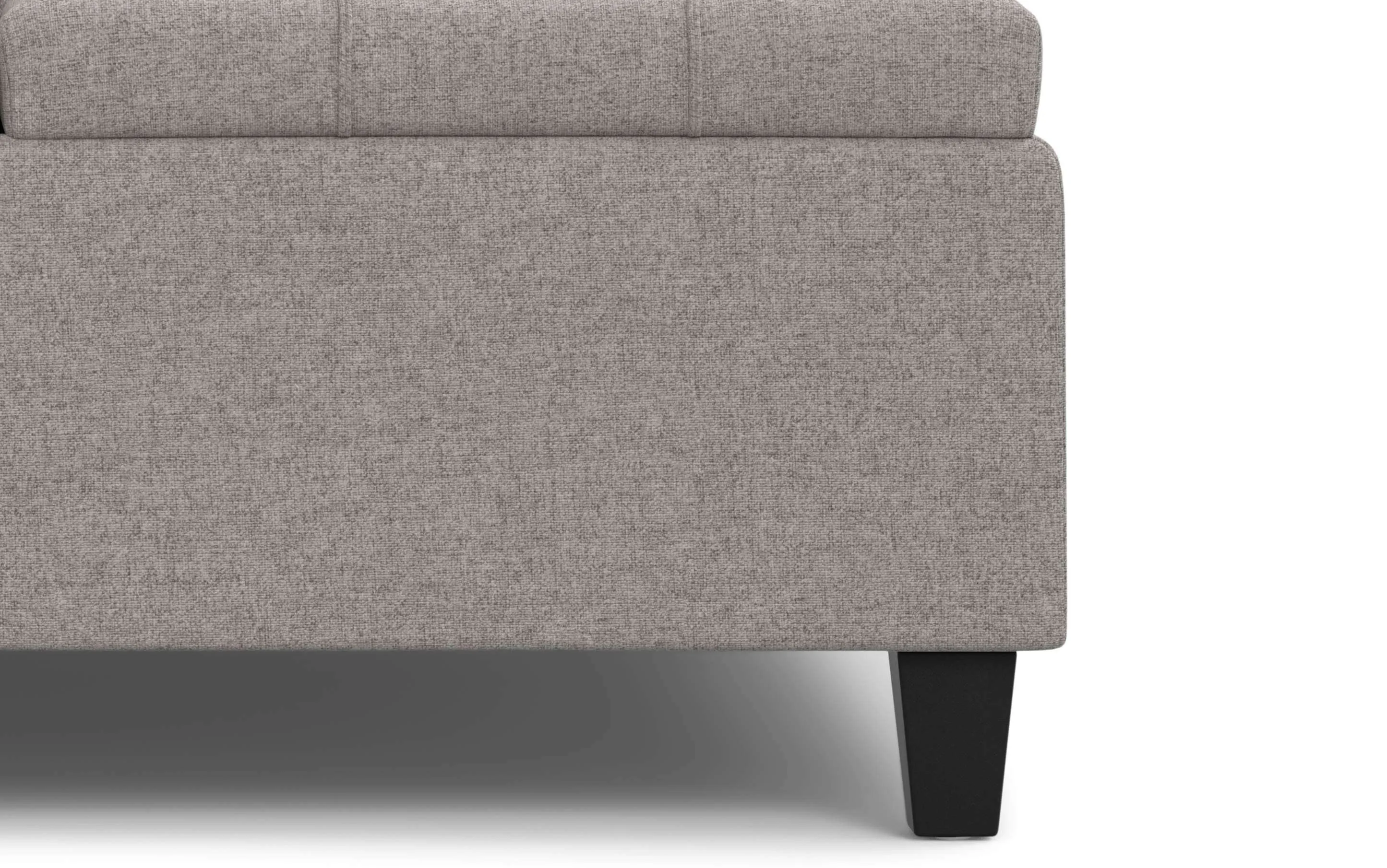 Harrison Large Square Coffee Table Storage Ottoman in Linen