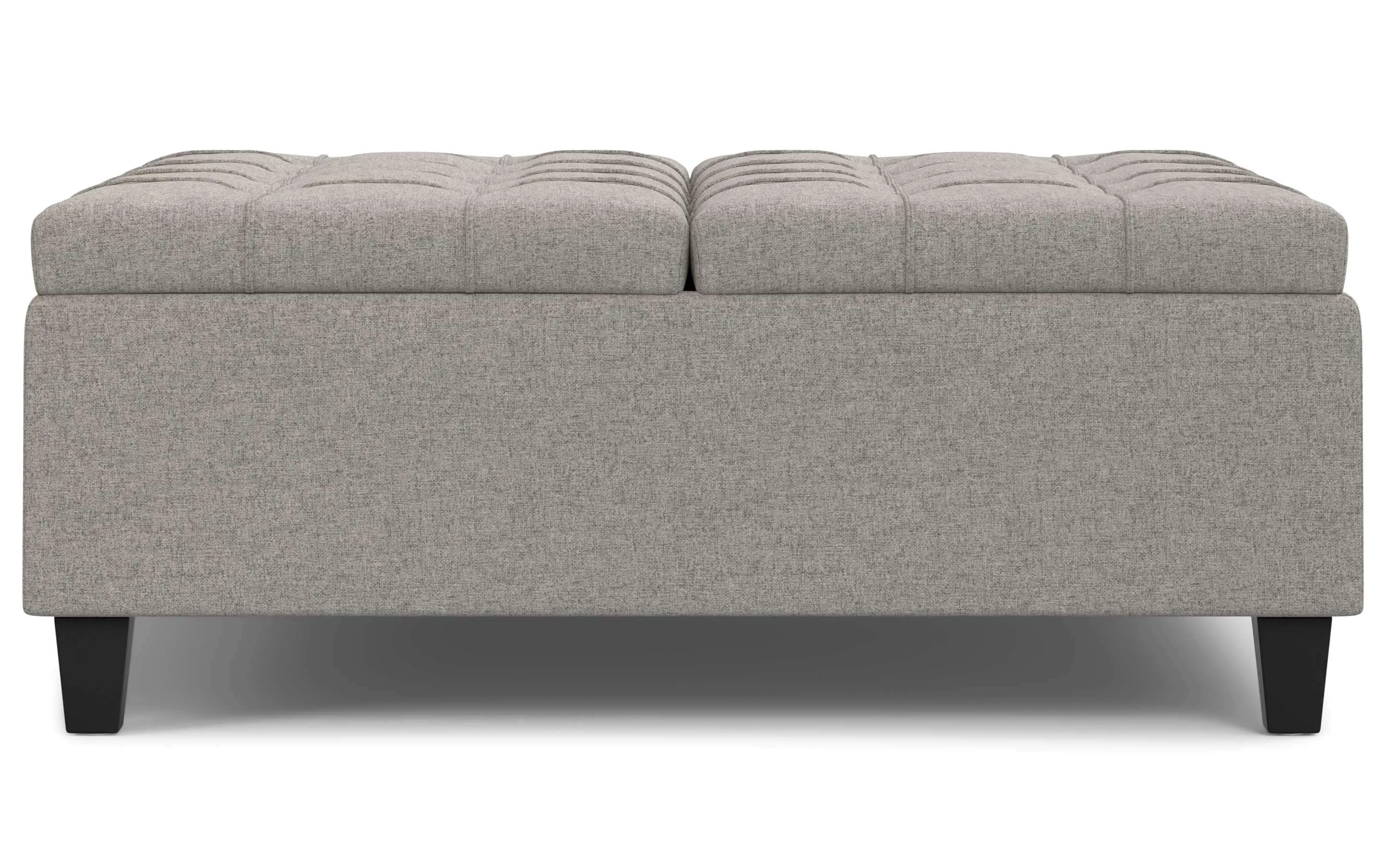 Harrison Large Square Coffee Table Storage Ottoman in Linen